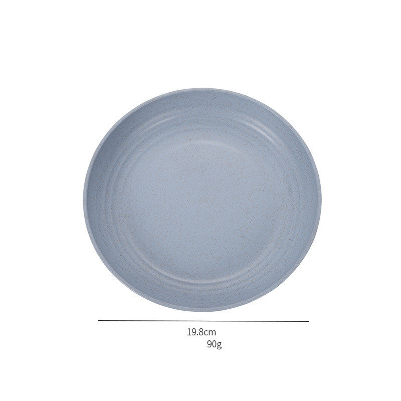 Wheat Straw Cutlery Round Environmentally Friendly Anti-drop Disc Meal Dish Multi-color