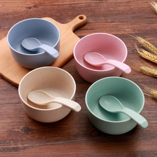 Wheat Straw Bowl Spoon Set Japan And South Korea Health And Environmental Protection