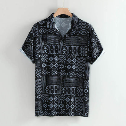 Black Short Sleeve Hawaiian