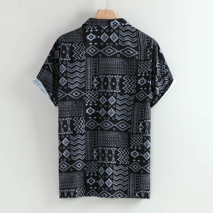 Black Short Sleeve Hawaiian