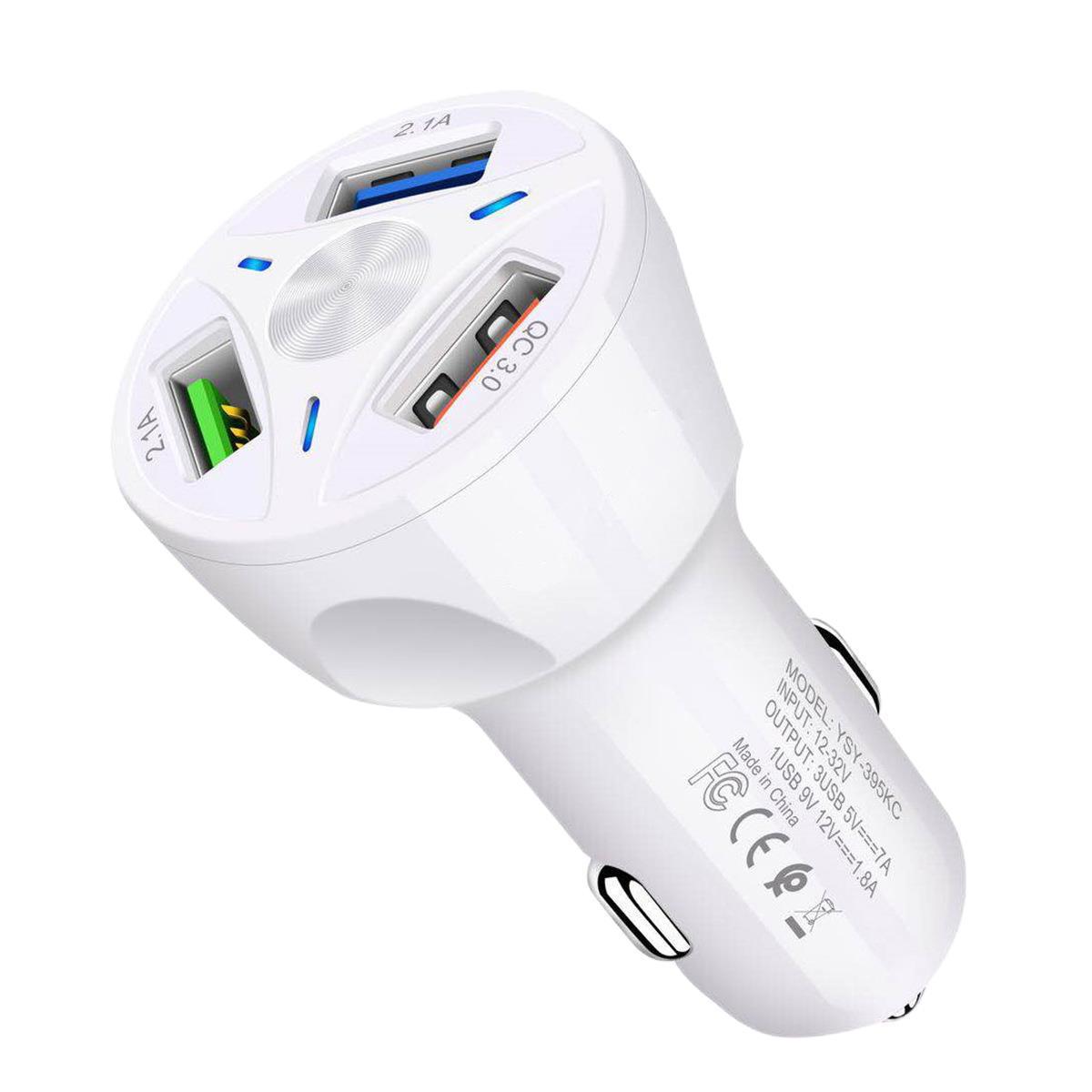 45W Fast Charge 4 USB port Car Charger