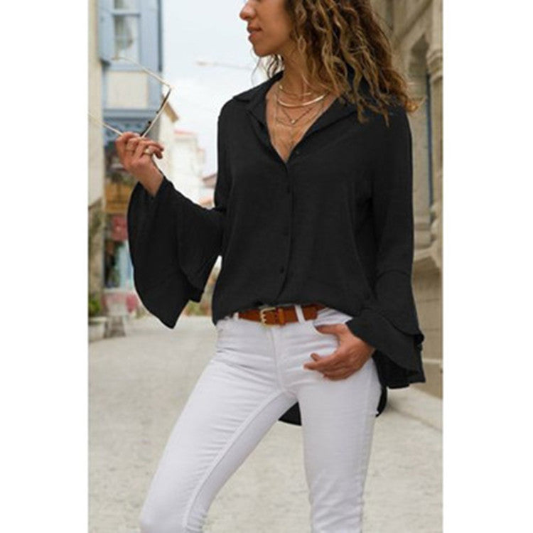 Chiffon Casual Long-sleeved Shirt Tops