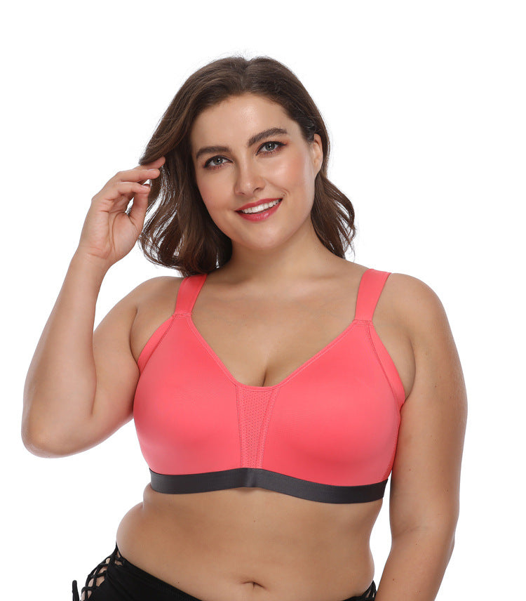 No Steel Collar Open Back Full Cup Support Sports Bra