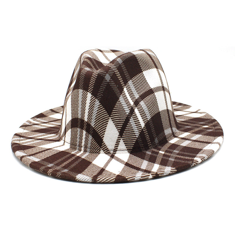 Color Striped Plaid Fedora Hat