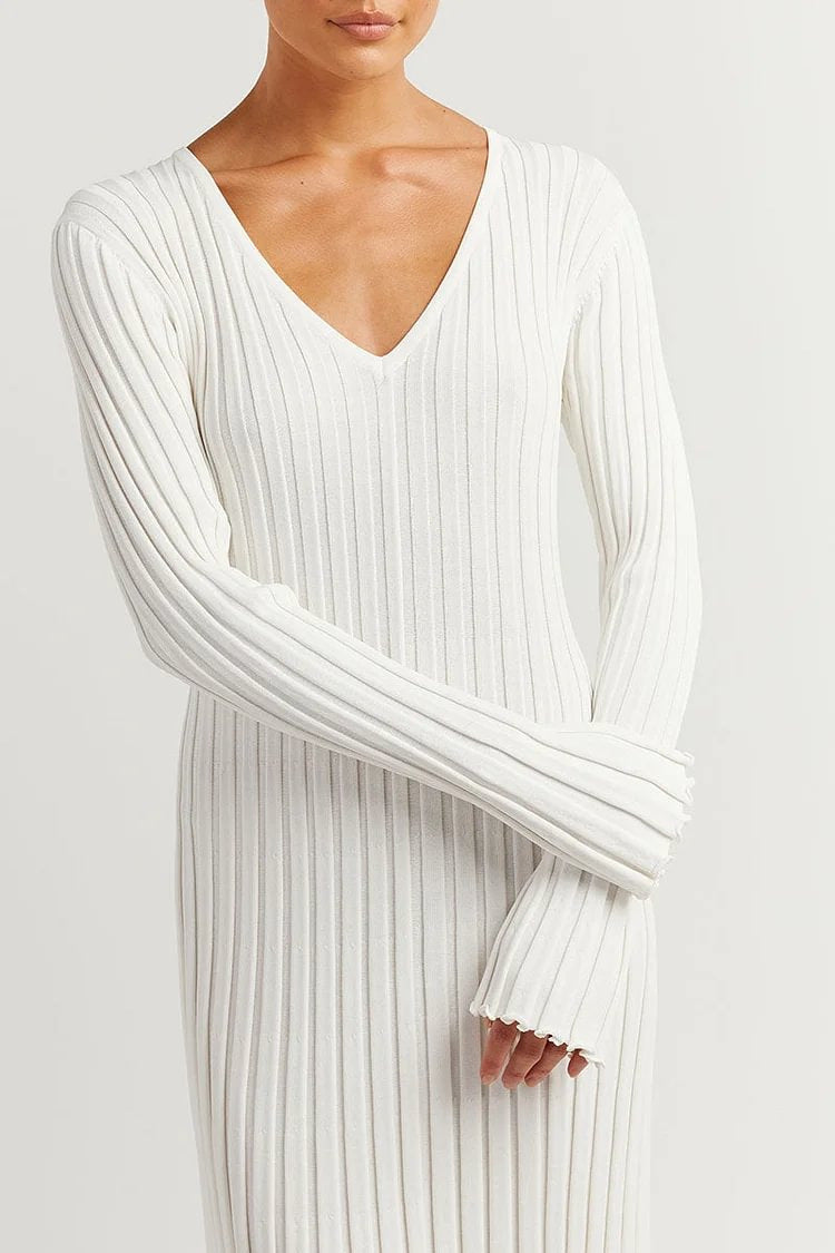 Knitted V Neck Midaxi