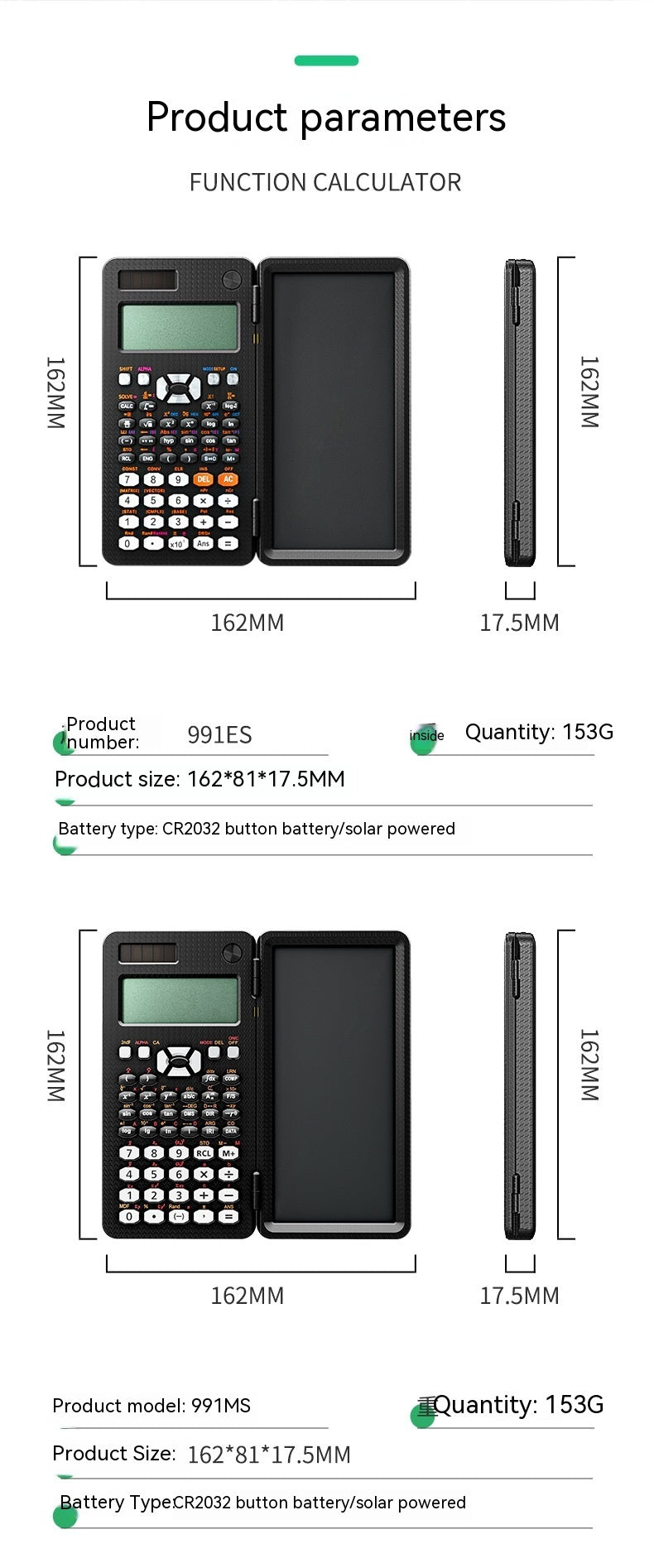 2 In 1 Foldable Scientific Calculator/Handwriting Tablet