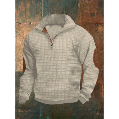 Zip Collar Long-sleeve Pullover