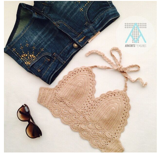 Hand-woven vest wrapped bikini