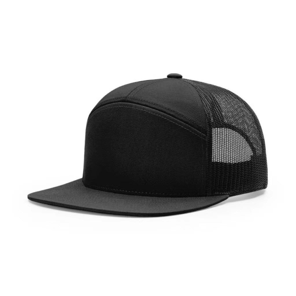 Flat Brim 7 Panel Snap Back Trucker Cap