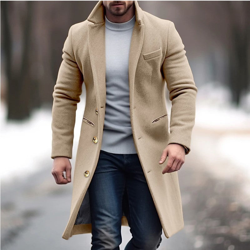 Mid-length Woolen Trench Coat