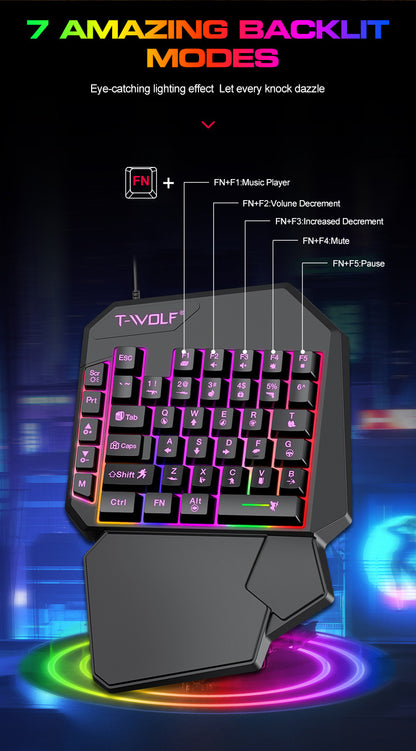 TF900 Single Hand Mouse Keyboard Suit