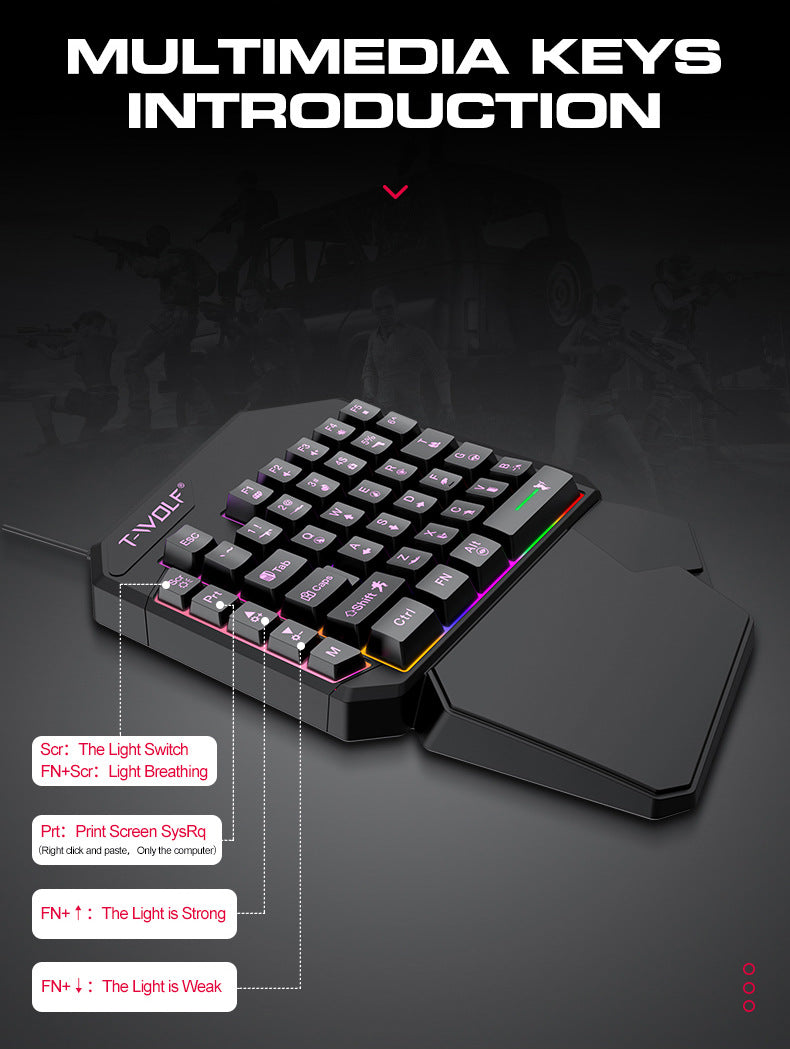 TF900 Single Hand Mouse Keyboard Suit