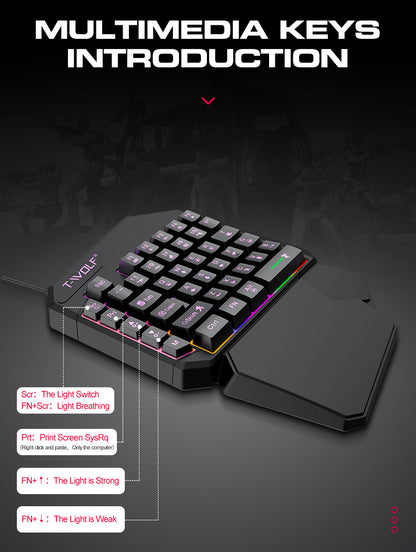 TF900 Single Hand Mouse Keyboard Suit