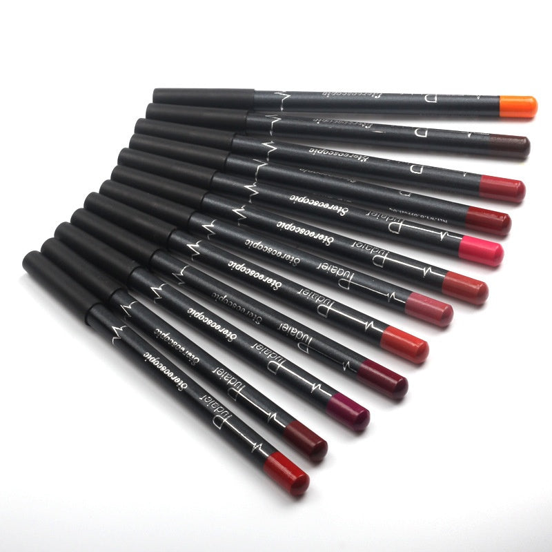 12 Colors Waterproof Smudge Free Makeup Lip Liner