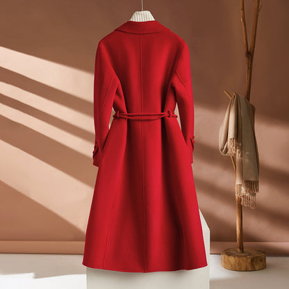 Long Suit Collar Cashmere Coat