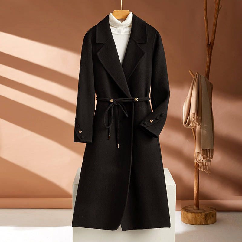 Long Suit Collar Cashmere Coat