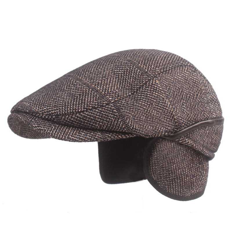 Cotton Ear Flaps Flat Cap