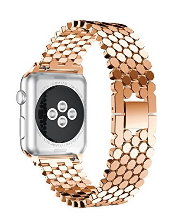 Compatible With Apple, Watch3 Smart Watch Fish Scale Metal Stainless Steel Strap