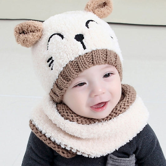 Wool scarf baby hat