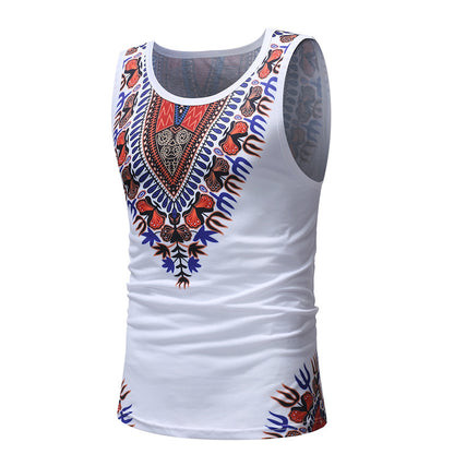 Sleeveless printed sweat vest