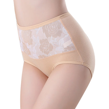 High-waist Cotton Rose Print Briefs