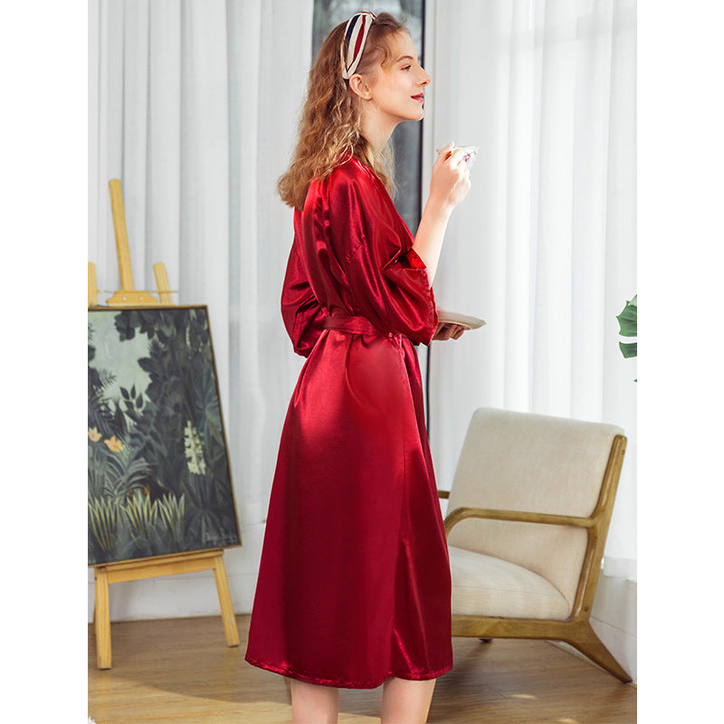 Pajamas silk Robe wedding pajamas women