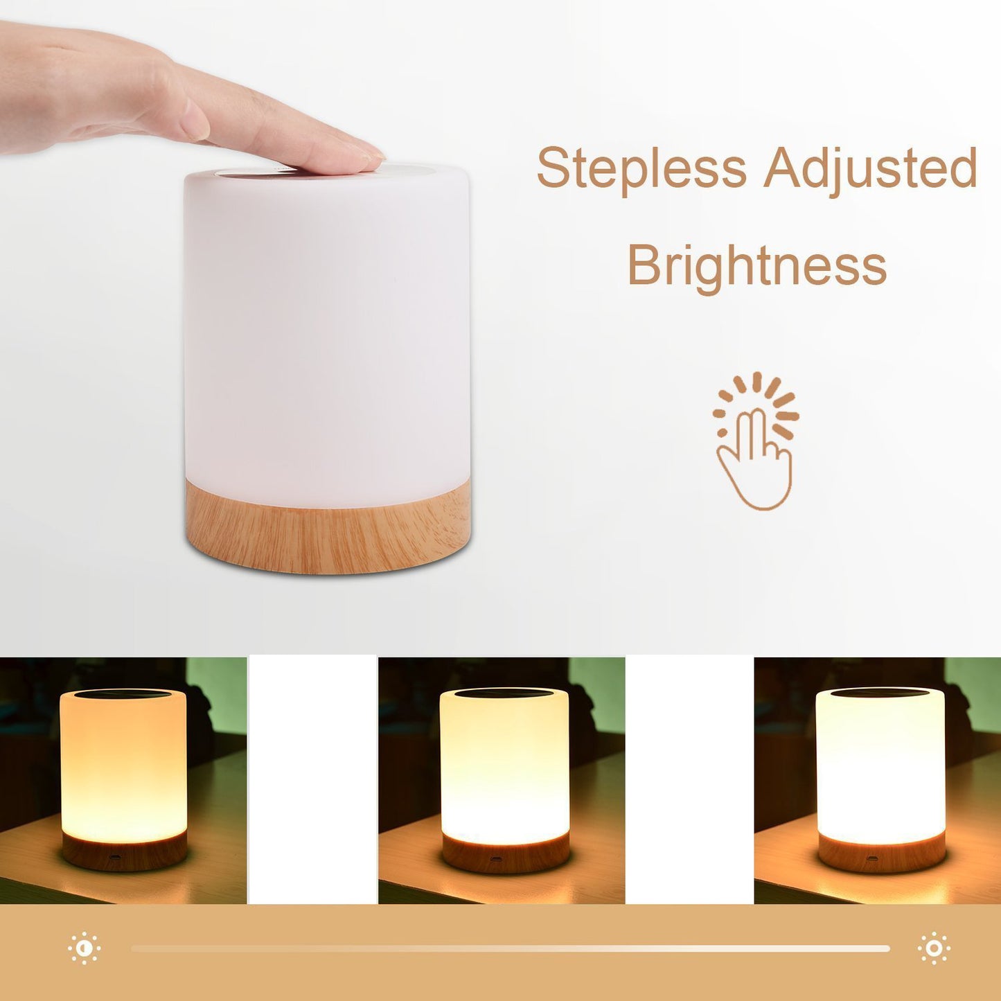 LED colorful creative wood grain charging night light