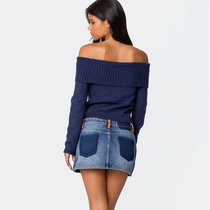 Knitted Off-shoulder Top