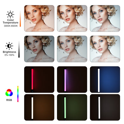 Dual Color Temperature Full-color Handheld  Stick LED Photography Light-filling Stick