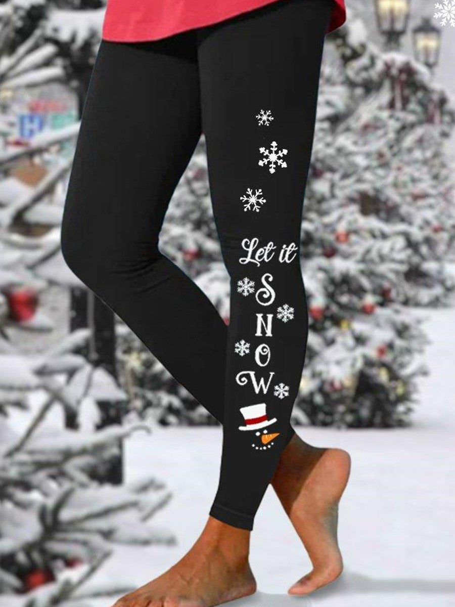 Snow Flake Print Leggings