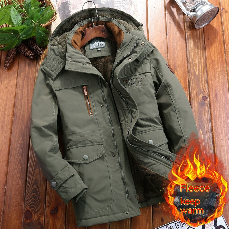 Men's Fleece-lined Thickened Loose-fitting Jacket