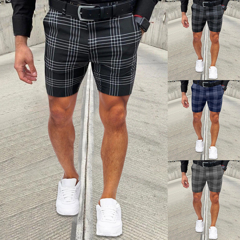 Plaid Striped Straight Shorts