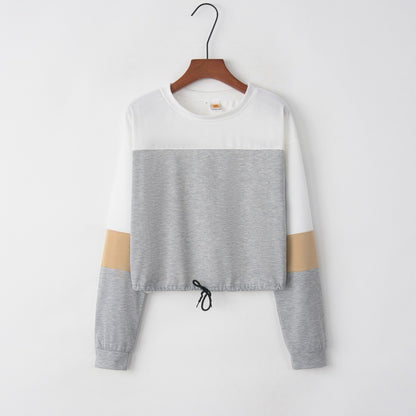 Tether Stitching Long Sleeve Crew Neck Sweater