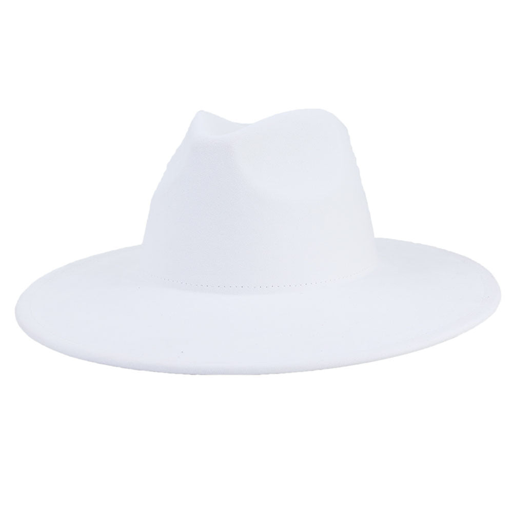 Suede Top Big Brim Flat Edge Hat