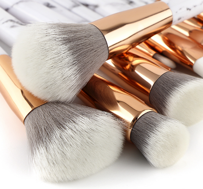 11 piece marble makeup brushes set