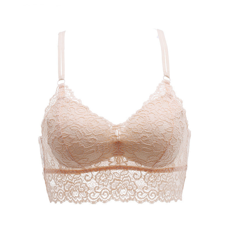 Lace Embroidery Padded Bra