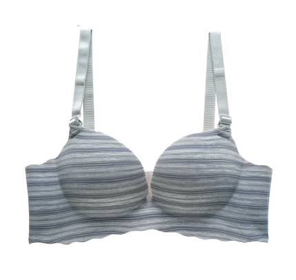 Glossy Stripe Seamless Plunge Bra