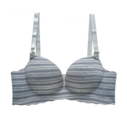 Glossy Stripe Seamless Plunge Bra