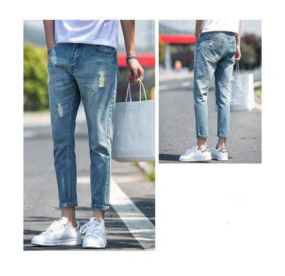 Slim Ripped Cropped Jeans