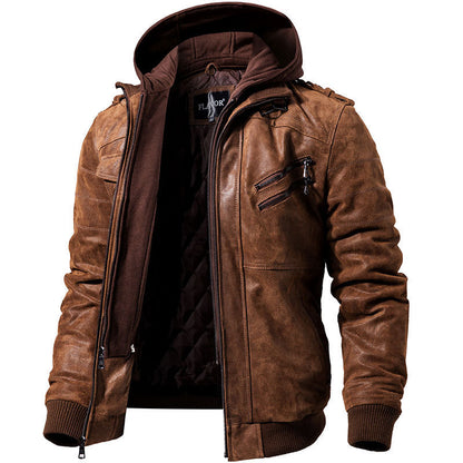 Motorcycle Leather Jacket Slim Fit