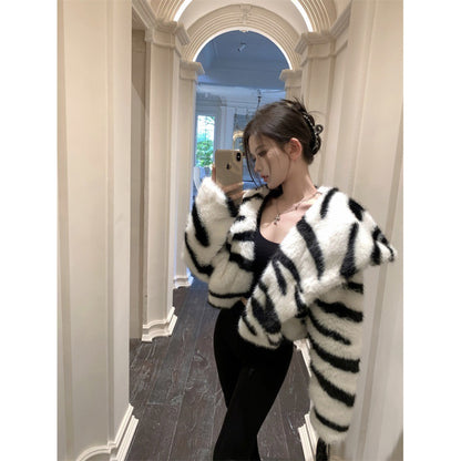 Zebra Print Crop Coat