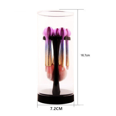 5pcs Rainbow Groove Makeup Brushes