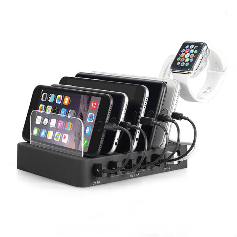 6 port charger with watch holder