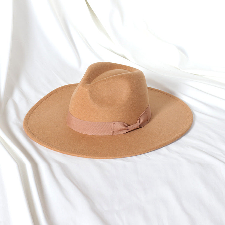 Flat Brim Basic Woolen Fedora