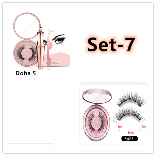 Natural Long Lasting Magnetic Liquid Eyeliner & Magnetic False Eyelashes & Tweezer Set Make up Set