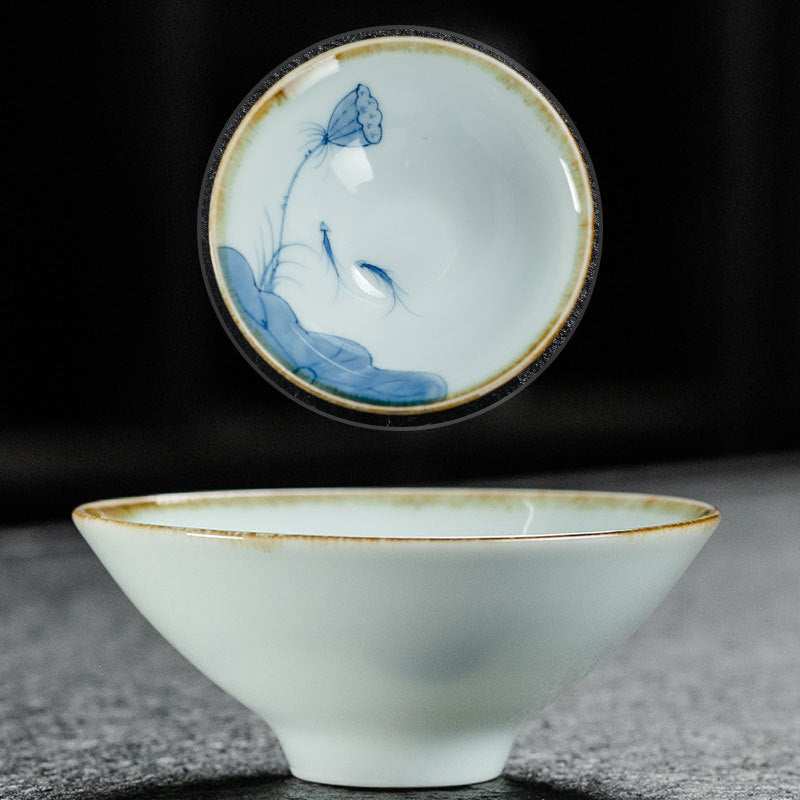 Blue and White Porcelain Tea Cup