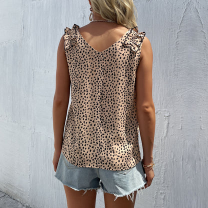 Sleeveless Leopard Print Vest Top