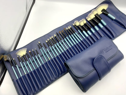 32 blue Horse Hair Makeup Brushes with Case