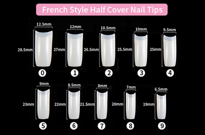 500 Pcs Assorted French nails