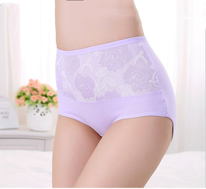 High-waist Cotton Rose Print Briefs